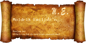 Moldrik Emilián névjegykártya